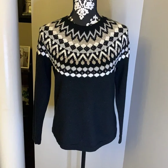 ❌SOLD❌Beaded Fair Isle Pullover | JJill - Picture 2 of 7